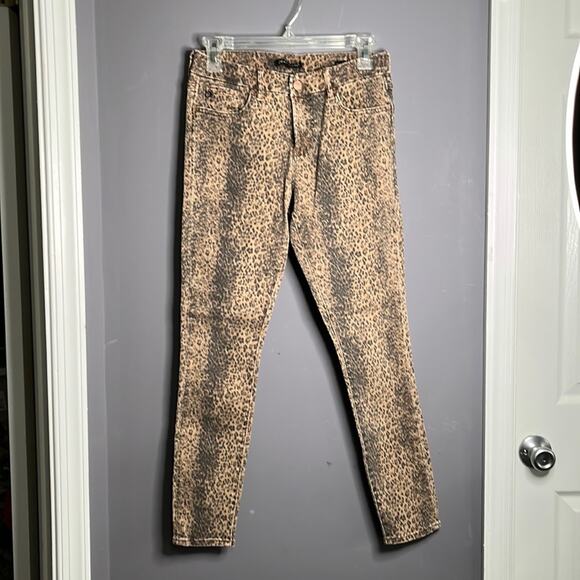Dear John Gisele Brown and Black Leopard High Rose Skinny Jeans Size 26 - Picture 9 of 9